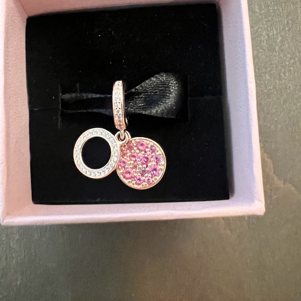 Pandora Elegant Pink and Rose Gold  Dangle Charm